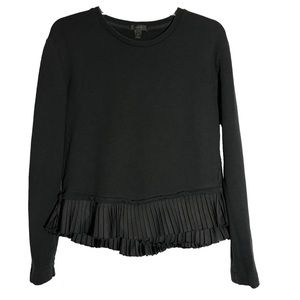 J. Crew black sweatshirt with pleated ruffle hem Women’s S